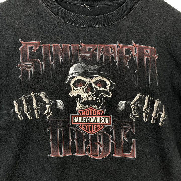 Harley-Davidson Skull Pattern Motorcycle Bike T-shirt Men's M size unclear black type Vintage Second Hand