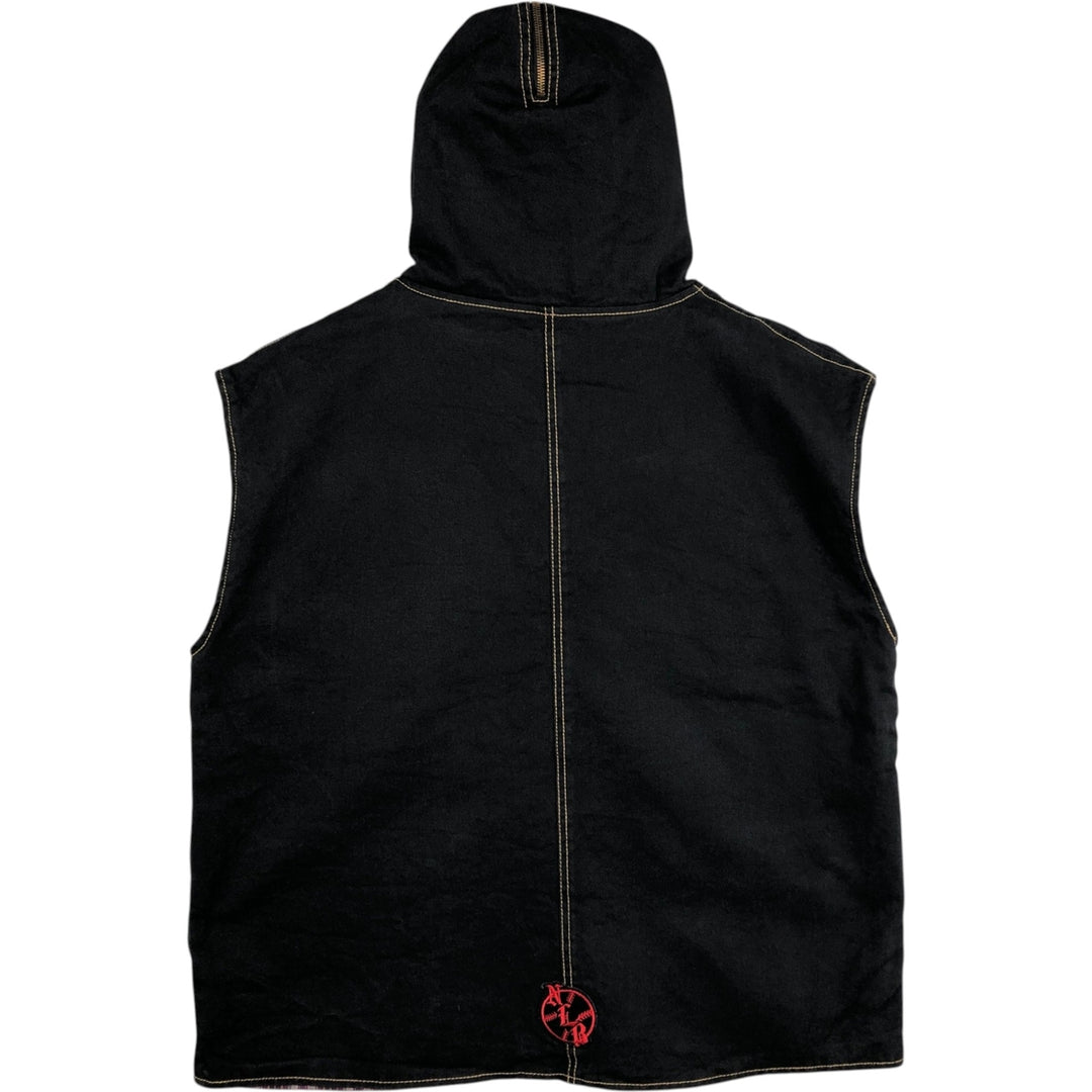UNDERGROUND RAILROAD NLB Hooded Denim Vest, Made in USA, Men's Size L (approx.) cotton black type Vintage Second Hand