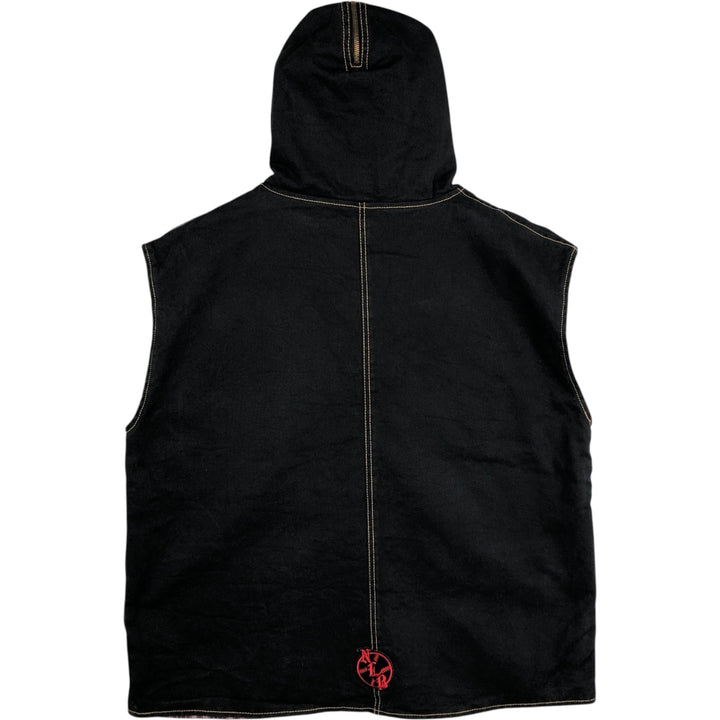 UNDERGROUND RAILROAD NLB Hooded Denim Vest, Made in USA, Men's Size L (approx.) cotton black type Vintage Second Hand