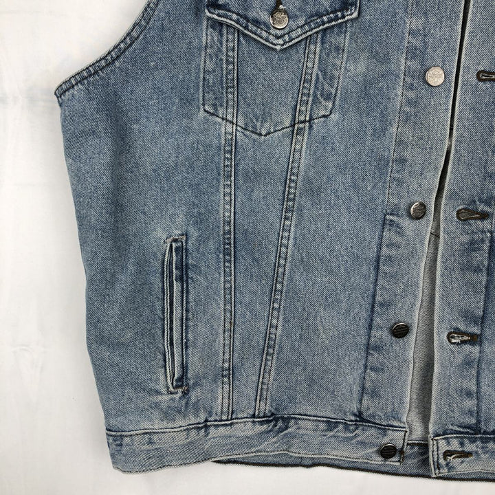 Harley-Davidson denim vest with American flag and eagle pattern, made in Canada, men's size XL equivalent. cotton blue type Vintage Second Hand