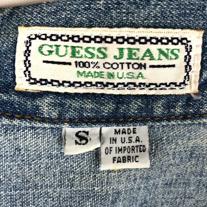 90'S Guess Jeans Cut-off Denim Vest, Made in USA, Men's Size S (approx.), Vintage cotton blue type Vintage Second Hand