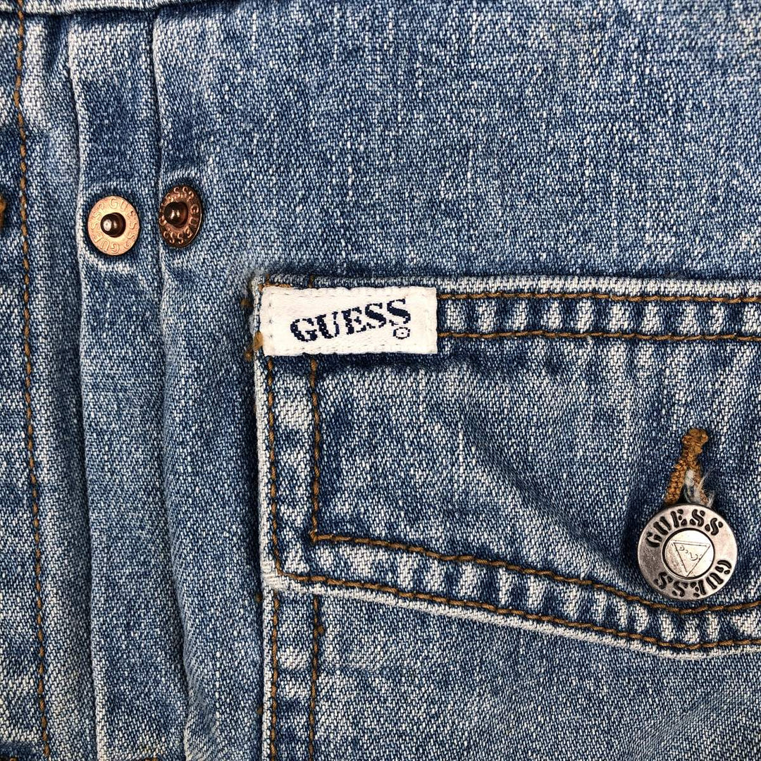 90'S Guess Jeans Cut-off Denim Vest, Made in USA, Men's Size S (approx.), Vintage cotton blue type Vintage Second Hand