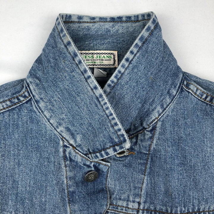 90'S Guess Jeans Cut-off Denim Vest, Made in USA, Men's Size S (approx.), Vintage cotton blue type Vintage Second Hand