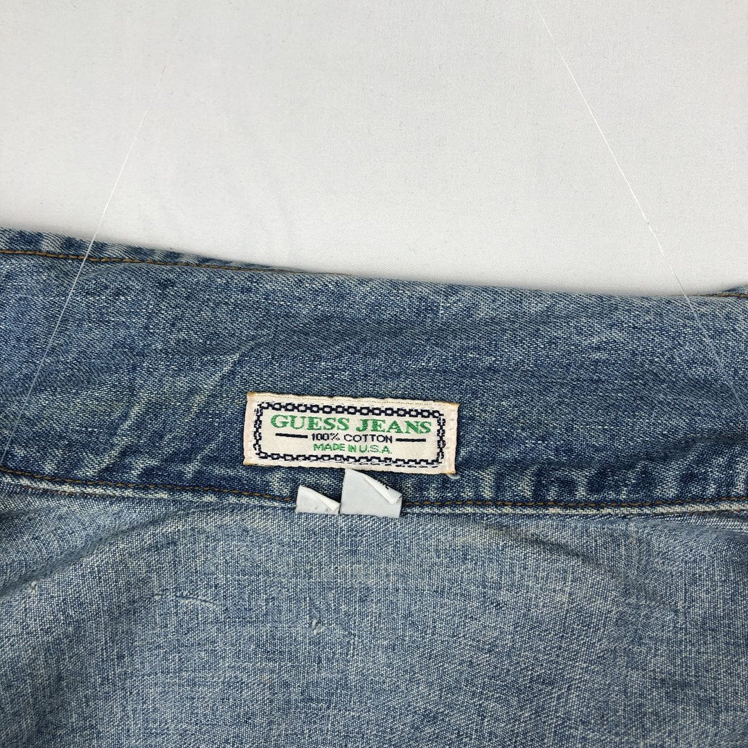 90'S Guess Jeans Cut-off Denim Vest, Made in USA, Men's Size S (approx.), Vintage cotton blue type Vintage Second Hand