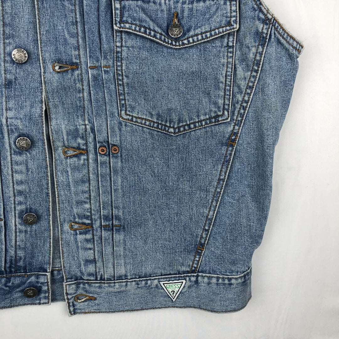 90'S Guess Jeans Cut-off Denim Vest, Made in USA, Men's Size S (approx.), Vintage cotton blue type Vintage Second Hand