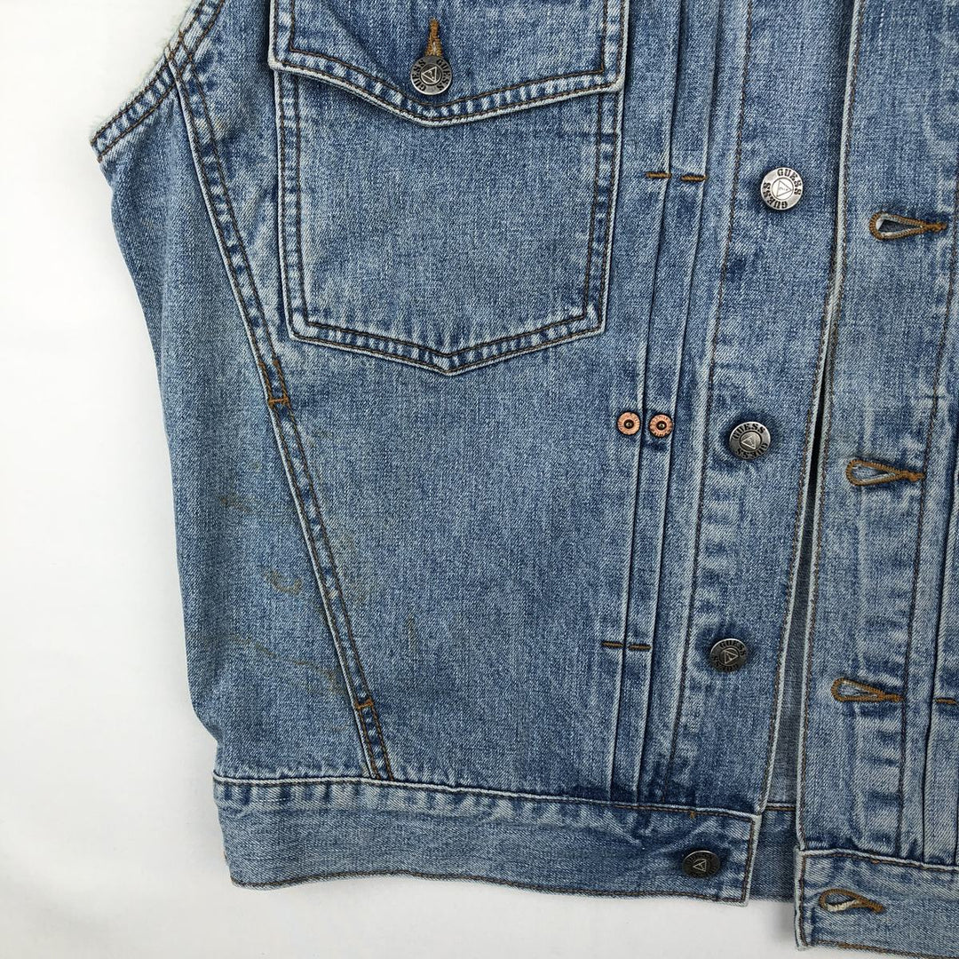 90'S Guess Jeans Cut-off Denim Vest, Made in USA, Men's Size S (approx.), Vintage cotton blue type Vintage Second Hand