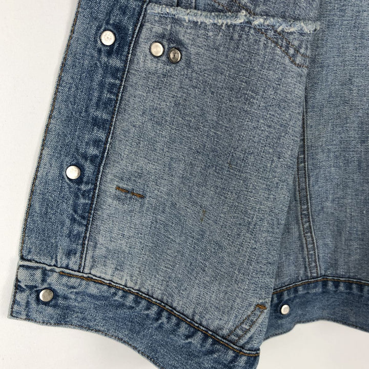90'S Guess Jeans Cut-off Denim Vest, Made in USA, Men's Size S (approx.), Vintage cotton blue type Vintage Second Hand