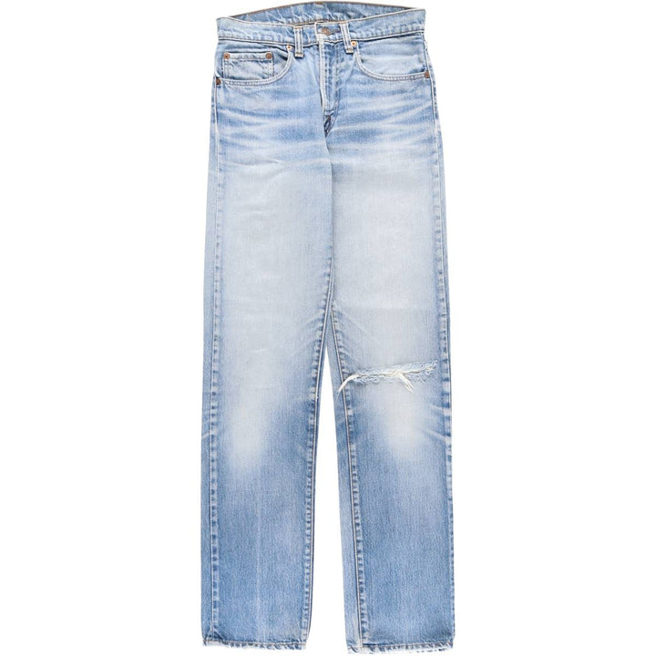 ~1970'S Levi's Straight Denim Pants, Women's Size L (W28 equivalent), Vintage unclear blue type Vintage Second Hand