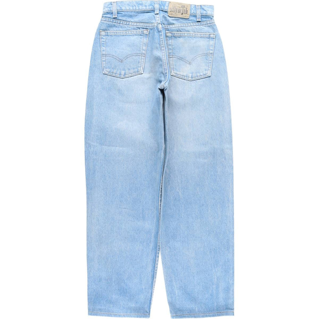 90'S Levi's Silver Tab BAGGY Tapered Denim Pants, Made in USA, Women's Size L (W30 equivalent), Vintage cotton blue type Vintage Second Hand