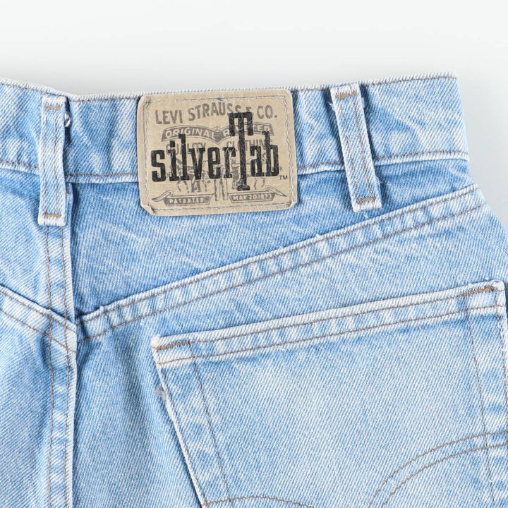 90'S Levi's Silver Tab BAGGY Tapered Denim Pants, Made in USA, Women's Size L (W30 equivalent), Vintage cotton blue type Vintage Second Hand