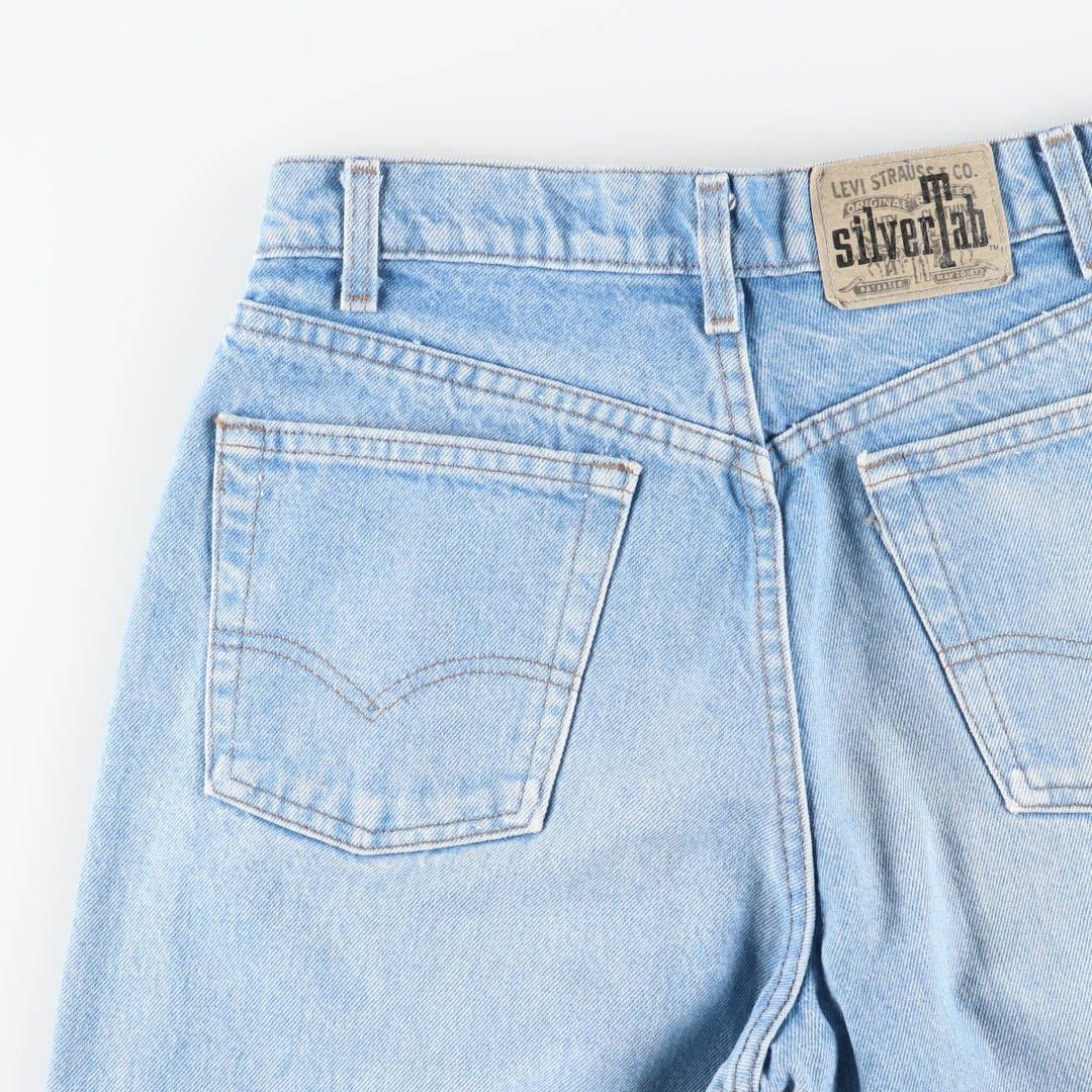 90'S Levi's Silver Tab BAGGY Tapered Denim Pants, Made in USA, Women's Size L (W30 equivalent), Vintage cotton blue type Vintage Second Hand