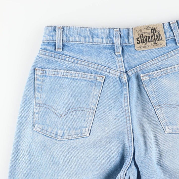90'S Levi's Silver Tab BAGGY Tapered Denim Pants, Made in USA, Women's Size L (W30 equivalent), Vintage cotton blue type Vintage Second Hand