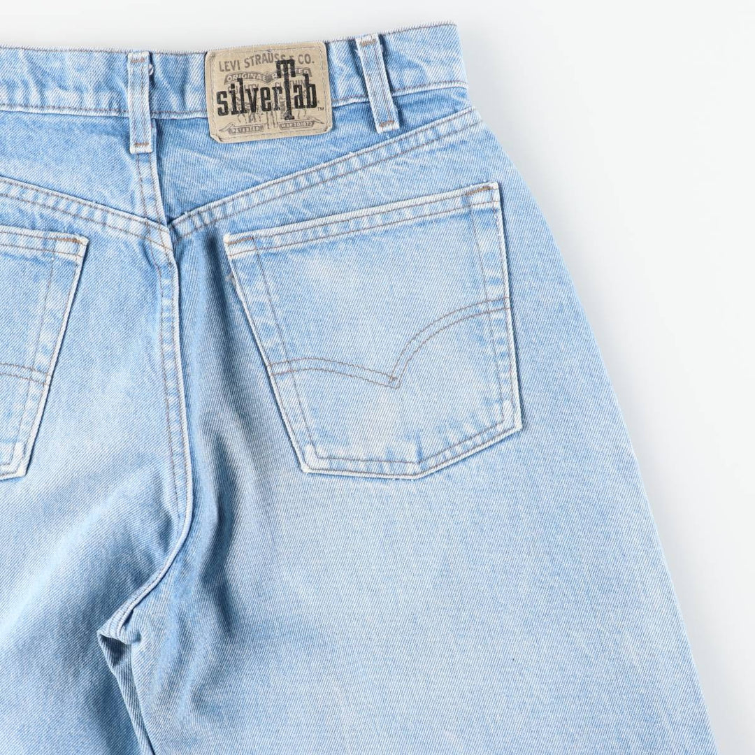 90'S Levi's Silver Tab BAGGY Tapered Denim Pants, Made in USA, Women's Size L (W30 equivalent), Vintage cotton blue type Vintage Second Hand