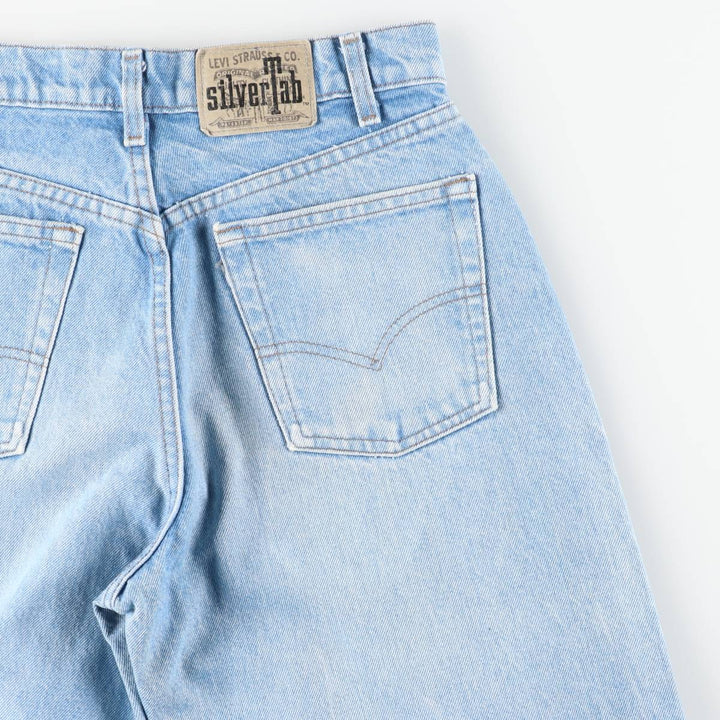 90'S Levi's Silver Tab BAGGY Tapered Denim Pants, Made in USA, Women's Size L (W30 equivalent), Vintage cotton blue type Vintage Second Hand
