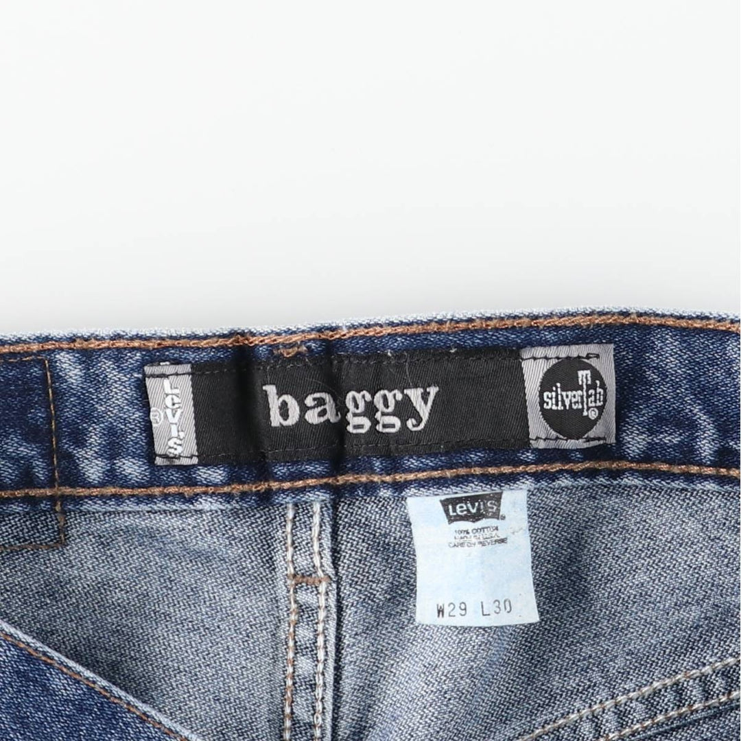2000'S Levi's SILVER TAB BAGGY Tapered Denim Pants, Made in USA cotton blue type Vintage Second Hand