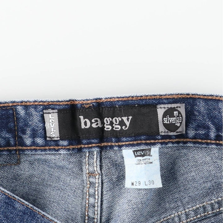 2000'S Levi's SILVER TAB BAGGY Tapered Denim Pants, Made in USA cotton blue type Vintage Second Hand
