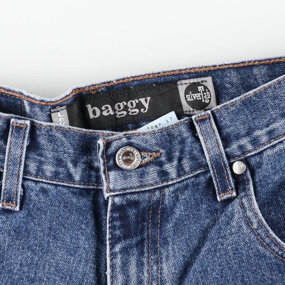 2000'S Levi's SILVER TAB BAGGY Tapered Denim Pants, Made in USA cotton blue type Vintage Second Hand