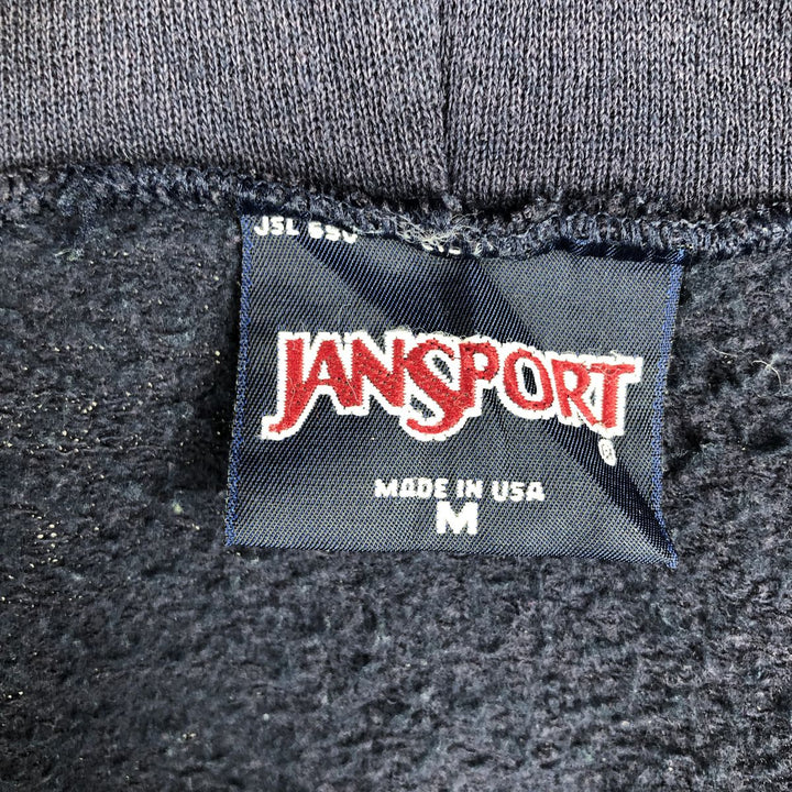 90'S Jansport College Sweat Full-Zip Hoodie, Made in USA, Men's Size M (Equivalent), Vintage cotton navy blue type Vintage Second Hand