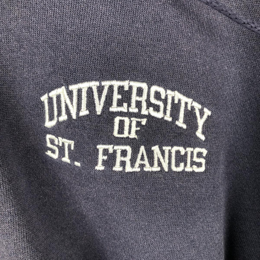 90'S Jansport College Sweat Full-Zip Hoodie, Made in USA, Men's Size M (Equivalent), Vintage cotton navy blue type Vintage Second Hand