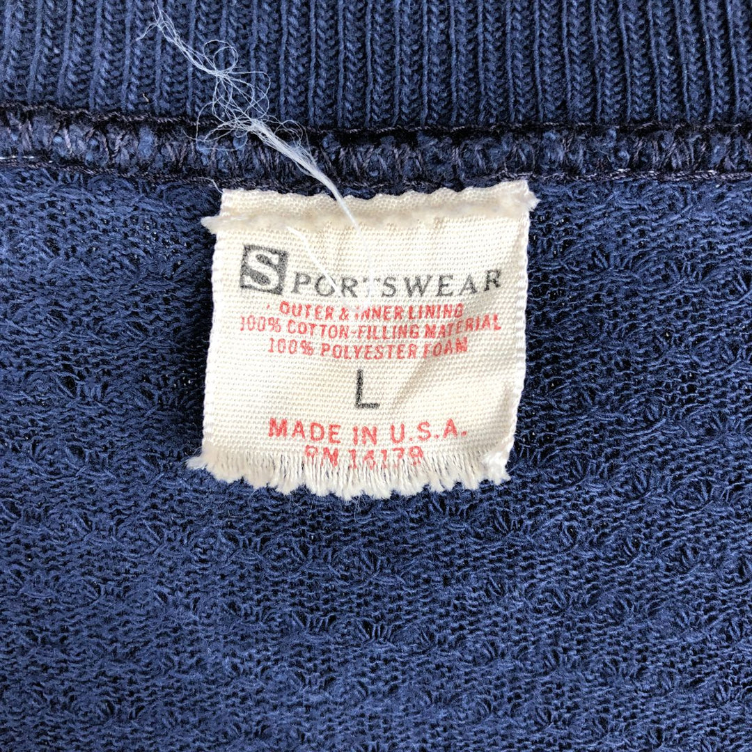 1960'S Sportswear Full-Zip Sweatshirt, Made in USA, Women's Size L (Equivalent), Vintage polyester navy blue type Vintage Second Hand