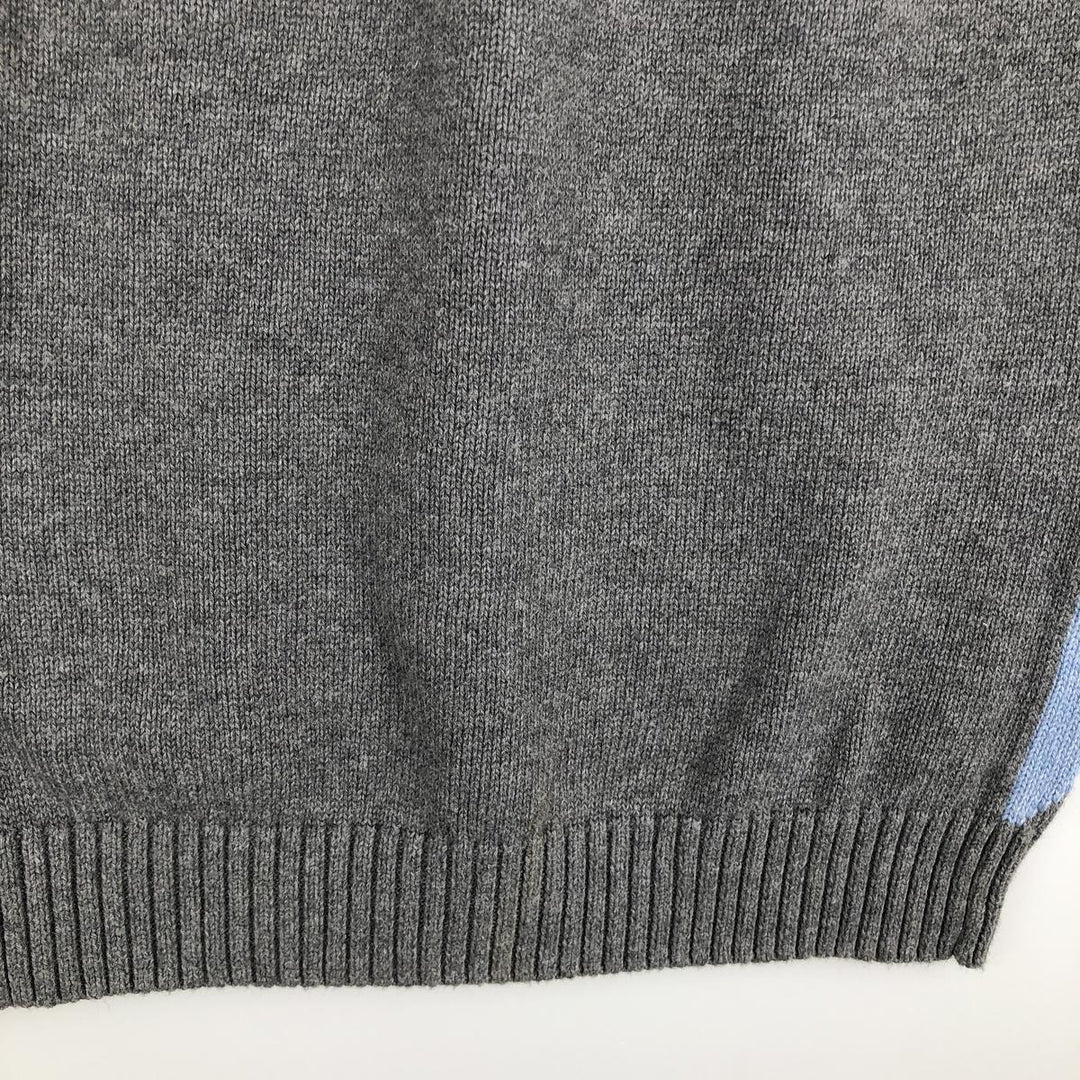 CLASS CLUB Diamond Pattern V-Neck Cotton Knit Vest, Women's Size S (approx.) cotton gray type Vintage Second Hand