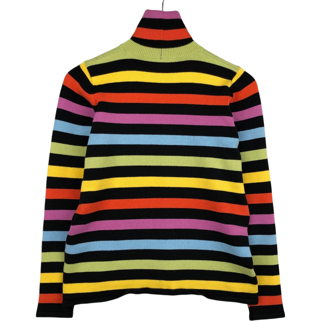 Andrea Jovine Multi-stripe turtleneck acrylic knit sweater, women's size S (approx.) acrylic pink type Vintage Second Hand