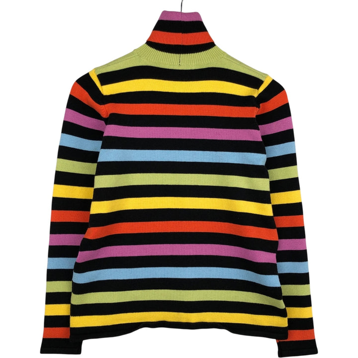 Andrea Jovine Multi-stripe turtleneck acrylic knit sweater, women's size S (approx.) acrylic pink type Vintage Second Hand