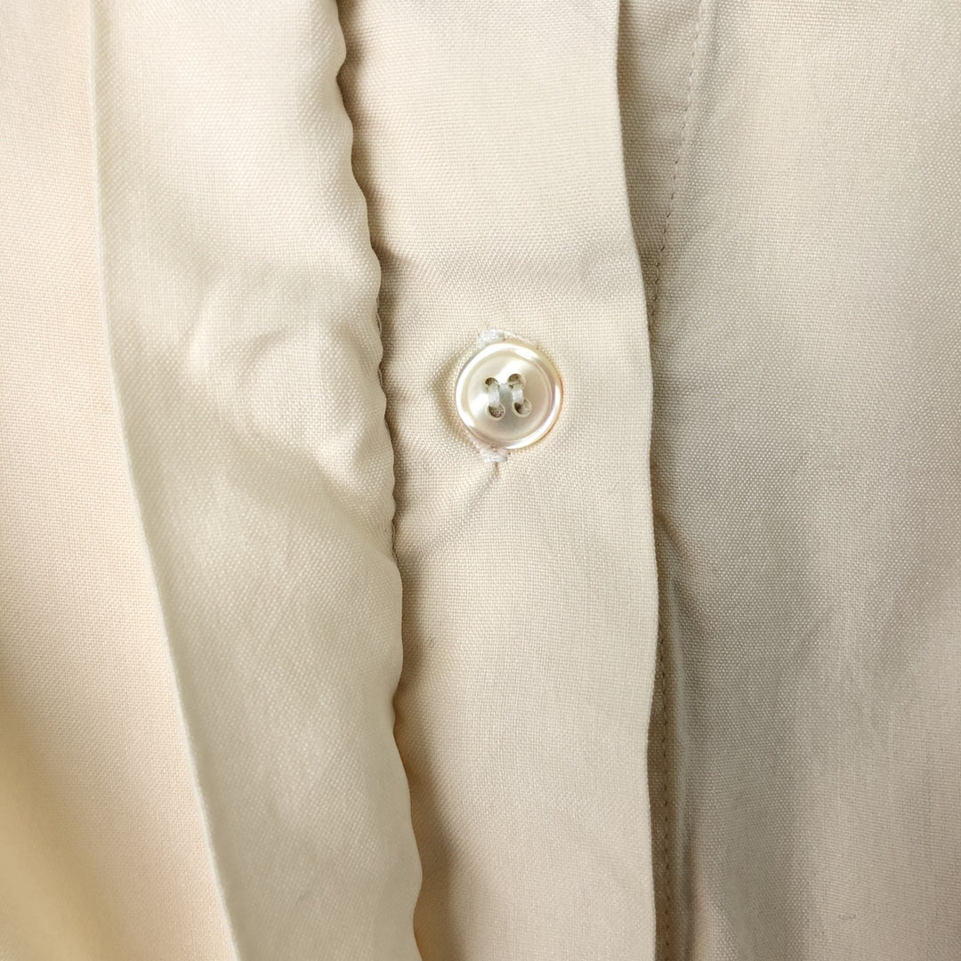 PETITE SOPHISTICATE Round Collar Long Sleeve Silk Shirt, Women's Size M (approx.) silk unbleached Vintage Second Hand
