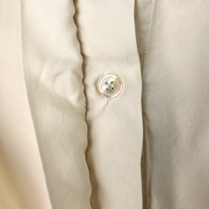 PETITE SOPHISTICATE Round Collar Long Sleeve Silk Shirt, Women's Size M (approx.) silk unbleached Vintage Second Hand
