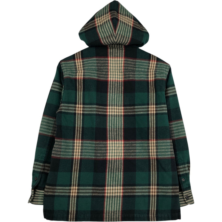 Ralph Lauren LAUREN hooded full-zip long-sleeve cotton check shirt, women's size S (approx.) cotton green type Vintage Second Hand
