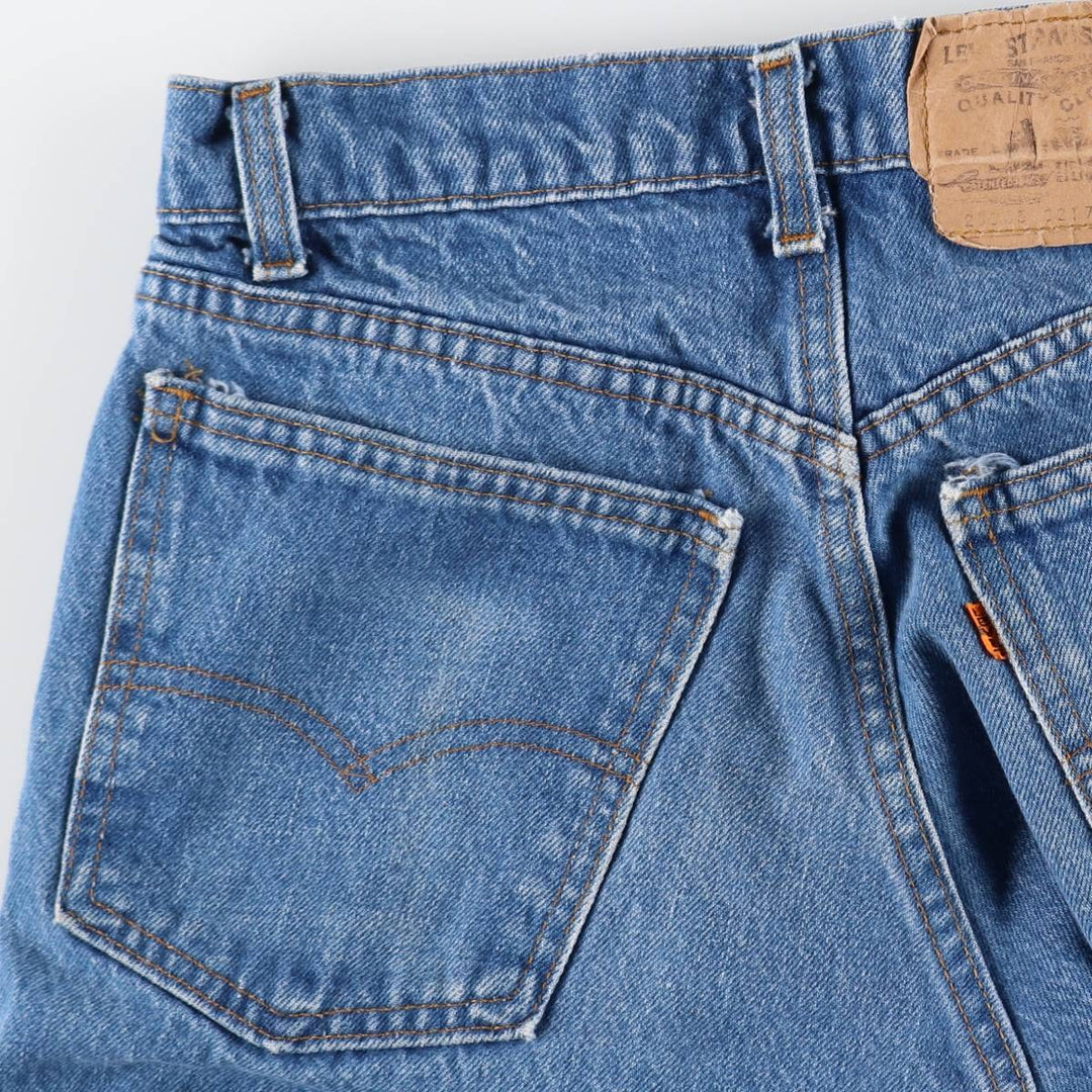 1980'S Levi's 505-0217 Orange Tab Tapered Denim Pants, Made in USA, Women's Size M (W26 equivalent), Vintage cotton blue type Vintage Second Hand