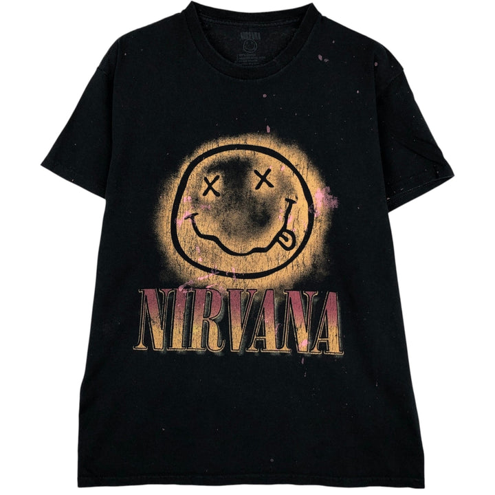 NIRVANA Nirvana Band T-shirt, Band T, Men's M size cotton black type Vintage Second Hand