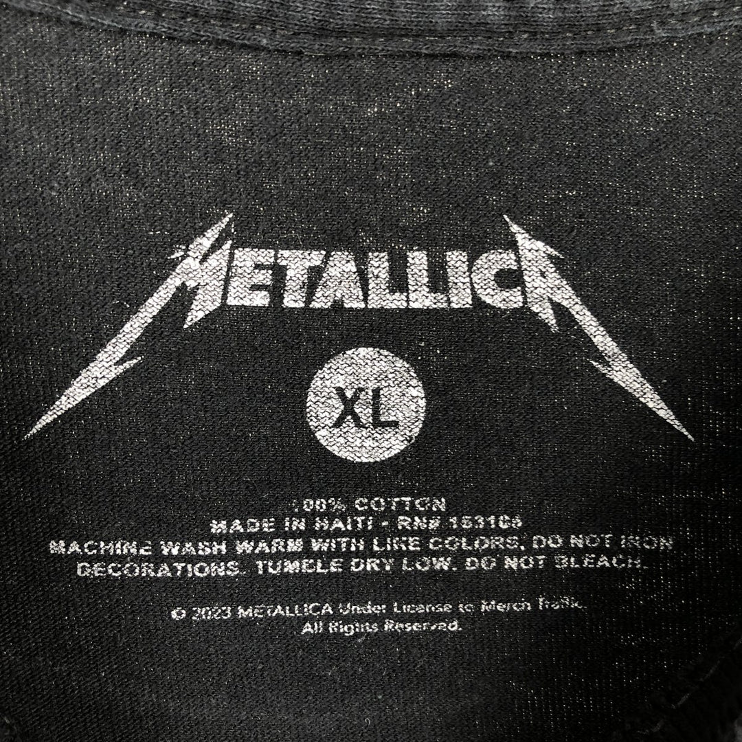 METALLICA Metallica Band T-shirt Band T Men's XL size cotton black type Vintage Second Hand