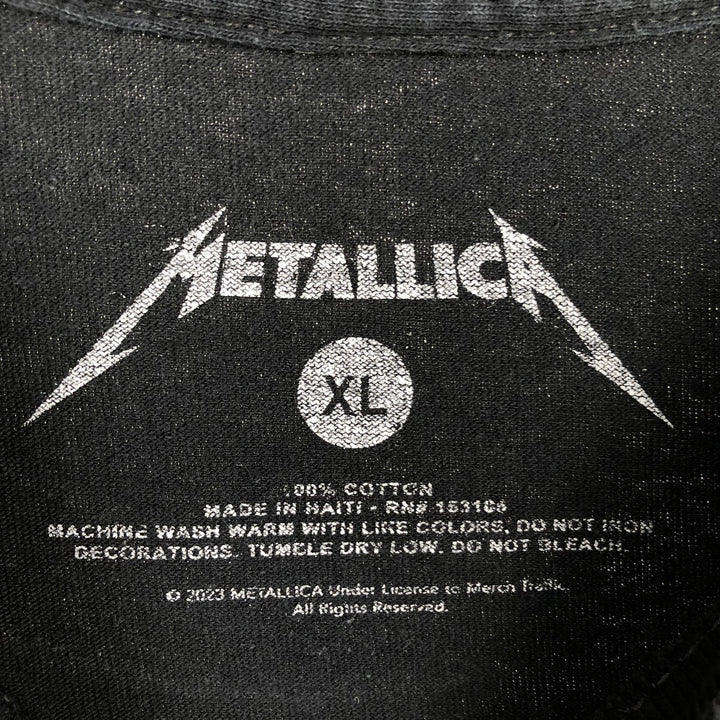 METALLICA Metallica Band T-shirt Band T Men's XL size cotton black type Vintage Second Hand