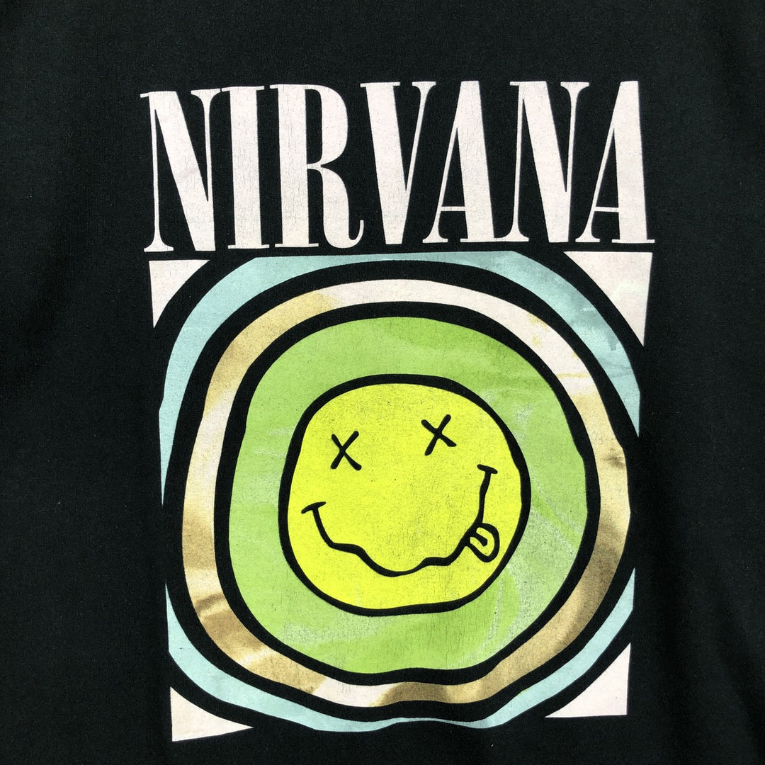 NIRVANA band t-shirt, men's size XXL equivalent. cotton black type Vintage Second Hand