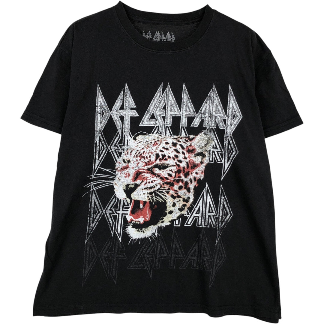 DEF LEPPARD Def Leppard Band T-shirt Band T Men's L size cotton black type Vintage Second Hand