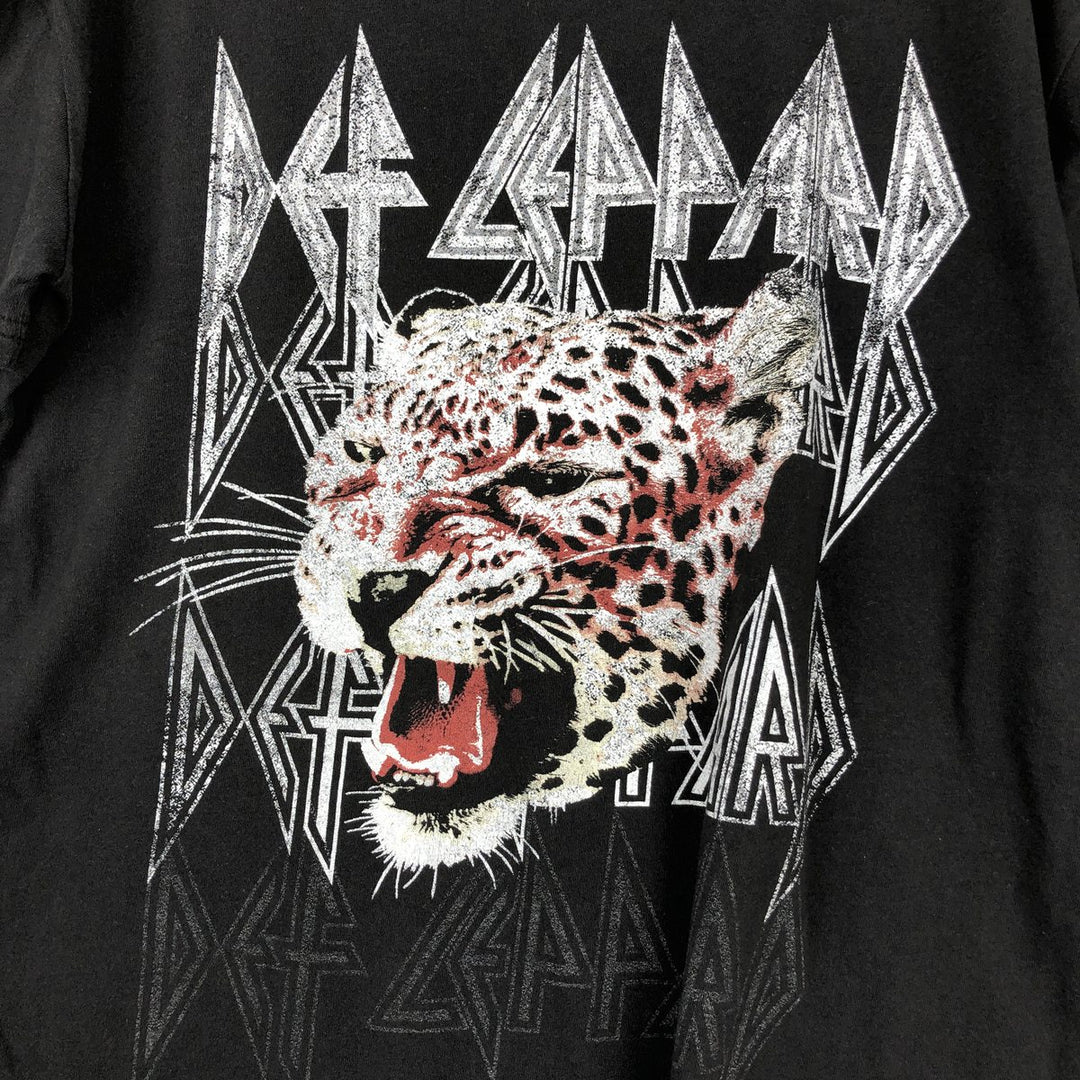 DEF LEPPARD Def Leppard Band T-shirt Band T Men's L size cotton black type Vintage Second Hand