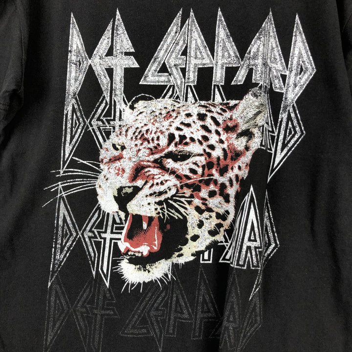 DEF LEPPARD Def Leppard Band T-shirt Band T Men's L size cotton black type Vintage Second Hand