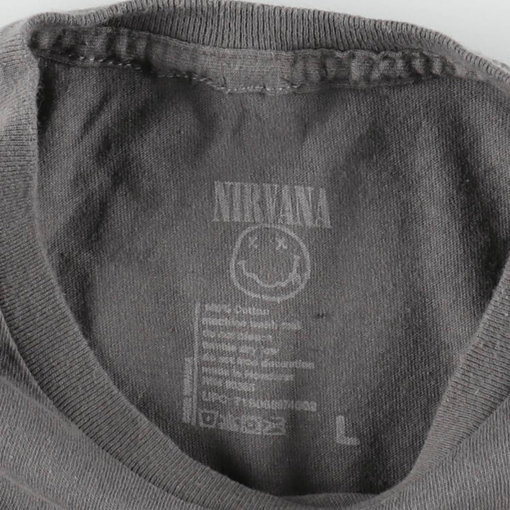 NIRVANA Nirvana Band T-shirt, Band T, Men's L size cotton gray type Vintage Second Hand