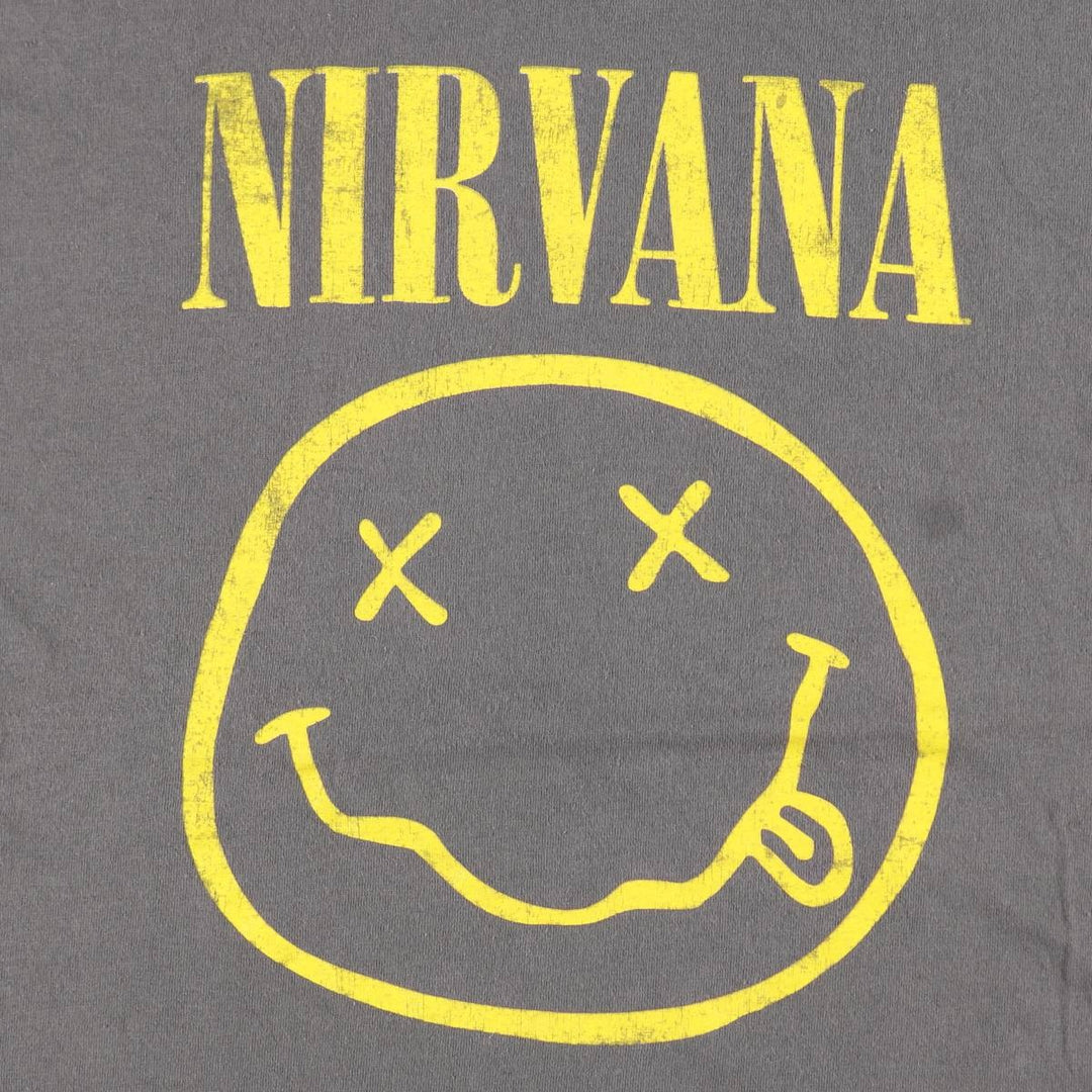 NIRVANA Nirvana Band T-shirt, Band T, Men's L size cotton gray type Vintage Second Hand