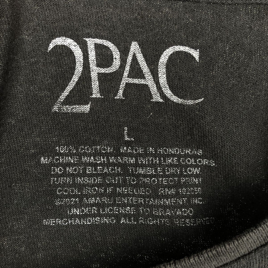 2pac Rap T-shirt, Men's L size cotton black type Vintage Second Hand