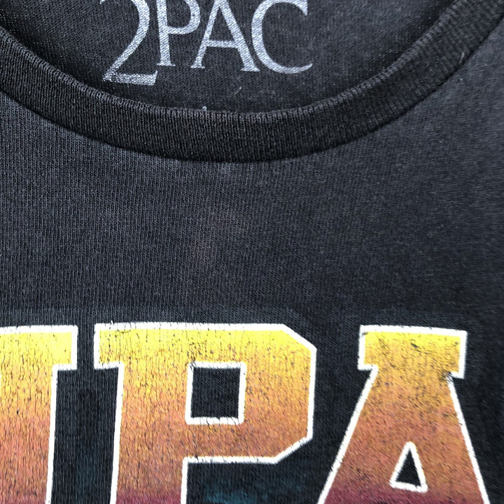 2pac Rap T-shirt, Men's L size cotton black type Vintage Second Hand