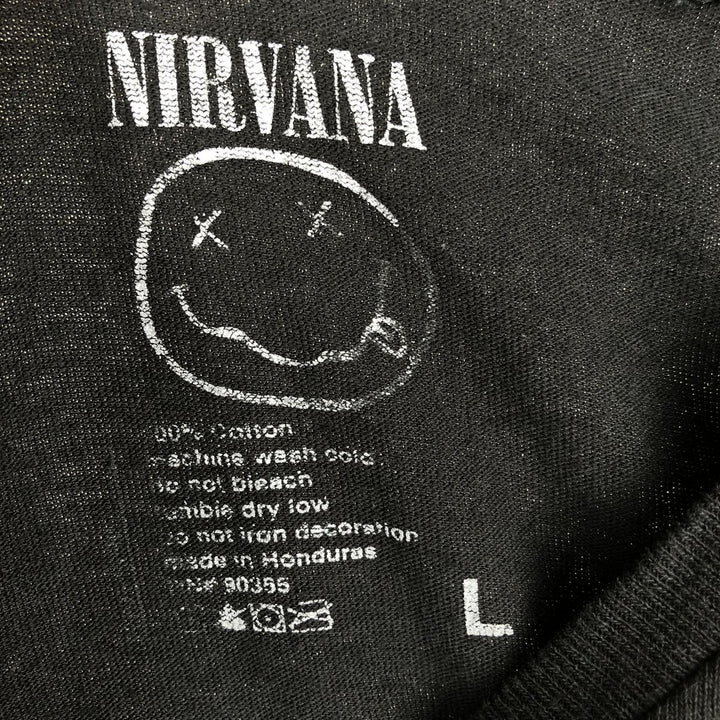 NIRVANA Nirvana Band T-shirt, Band T, Men's L size cotton black type Vintage Second Hand
