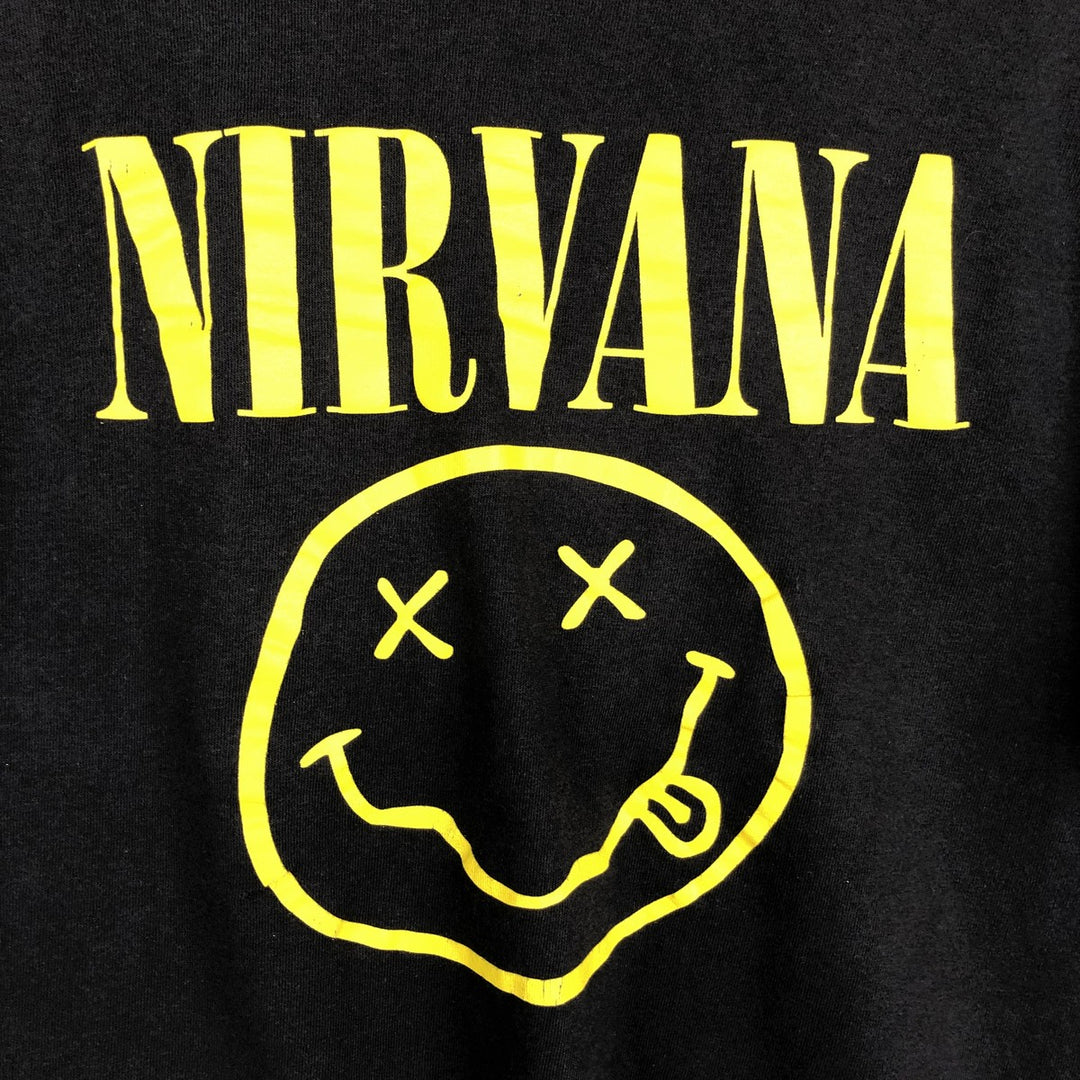 NIRVANA Nirvana Band T-shirt, Band T, Men's L size cotton black type Vintage Second Hand
