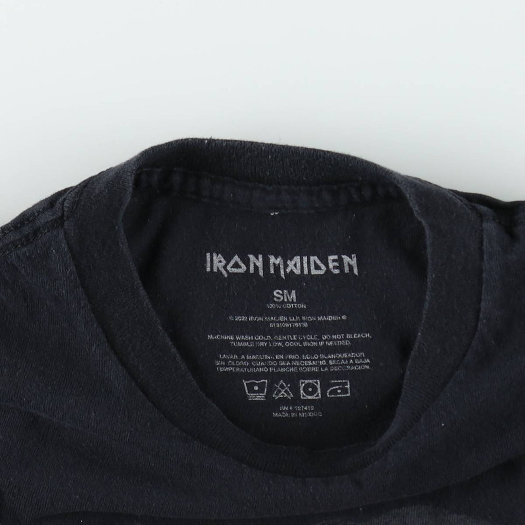 IRON MAIDEN Iron Maiden Band T-shirt Band T Men's S size cotton black type Vintage Second Hand