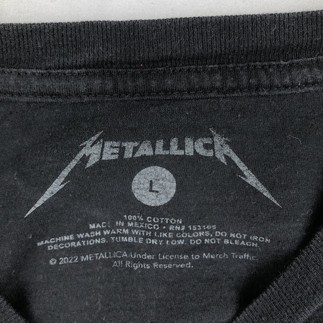 METALLICA Metallica Band T-shirt Band T Men's L size cotton black type Vintage Second Hand