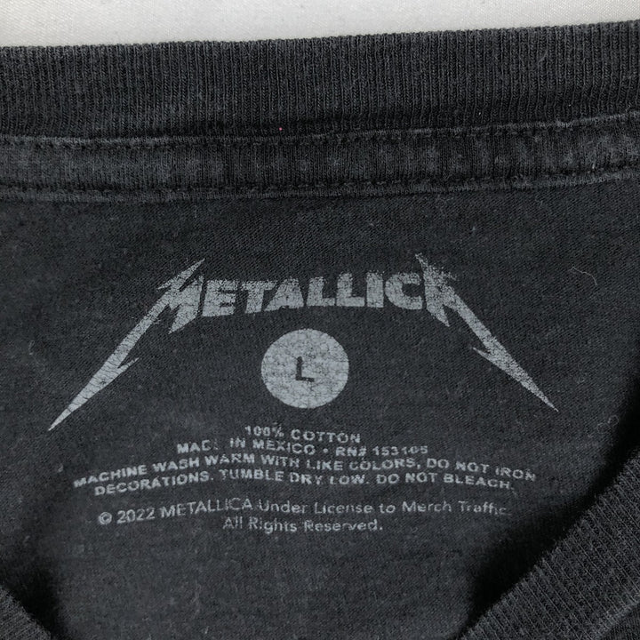 METALLICA Metallica Band T-shirt Band T Men's L size cotton black type Vintage Second Hand