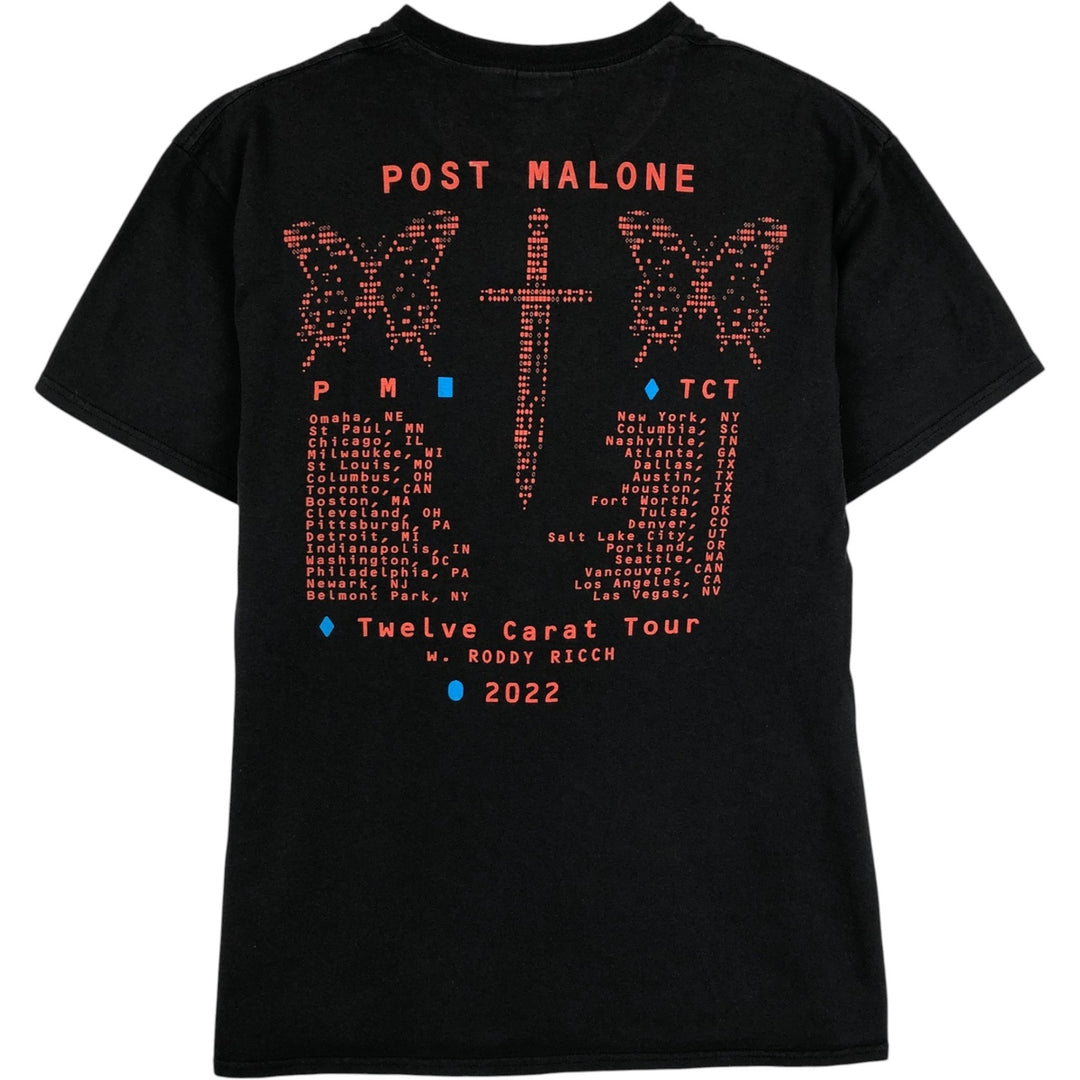 DELTA POST MALONE Wrap T-Shirt (Men's Size M) cotton black type Vintage Second Hand