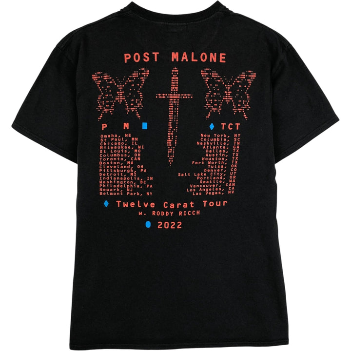 DELTA POST MALONE Wrap T-Shirt (Men's Size M) cotton black type Vintage Second Hand