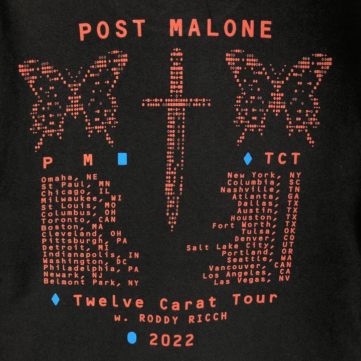 DELTA POST MALONE Wrap T-Shirt (Men's Size M) cotton black type Vintage Second Hand
